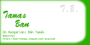 tamas ban business card